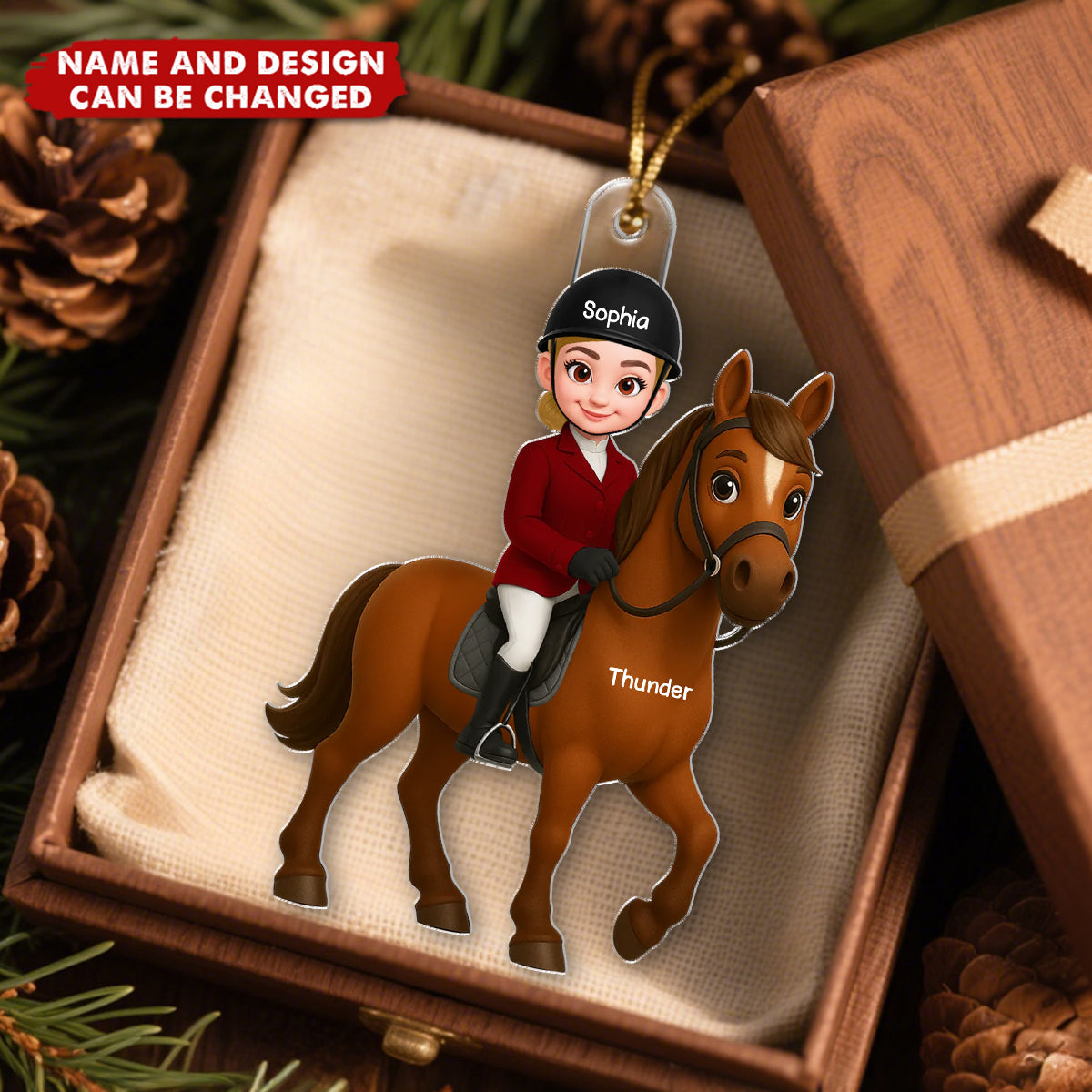 Girl And Her Horse - Personalized Christmas Acrylic Ornament
