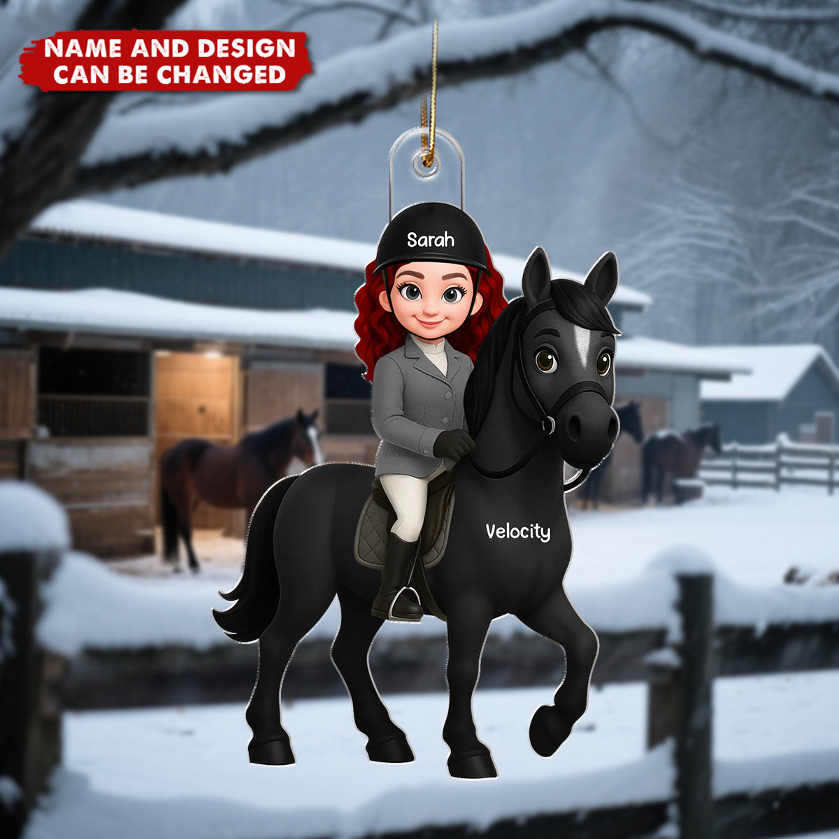 Girl And Her Horse - Personalized Christmas Acrylic Ornament