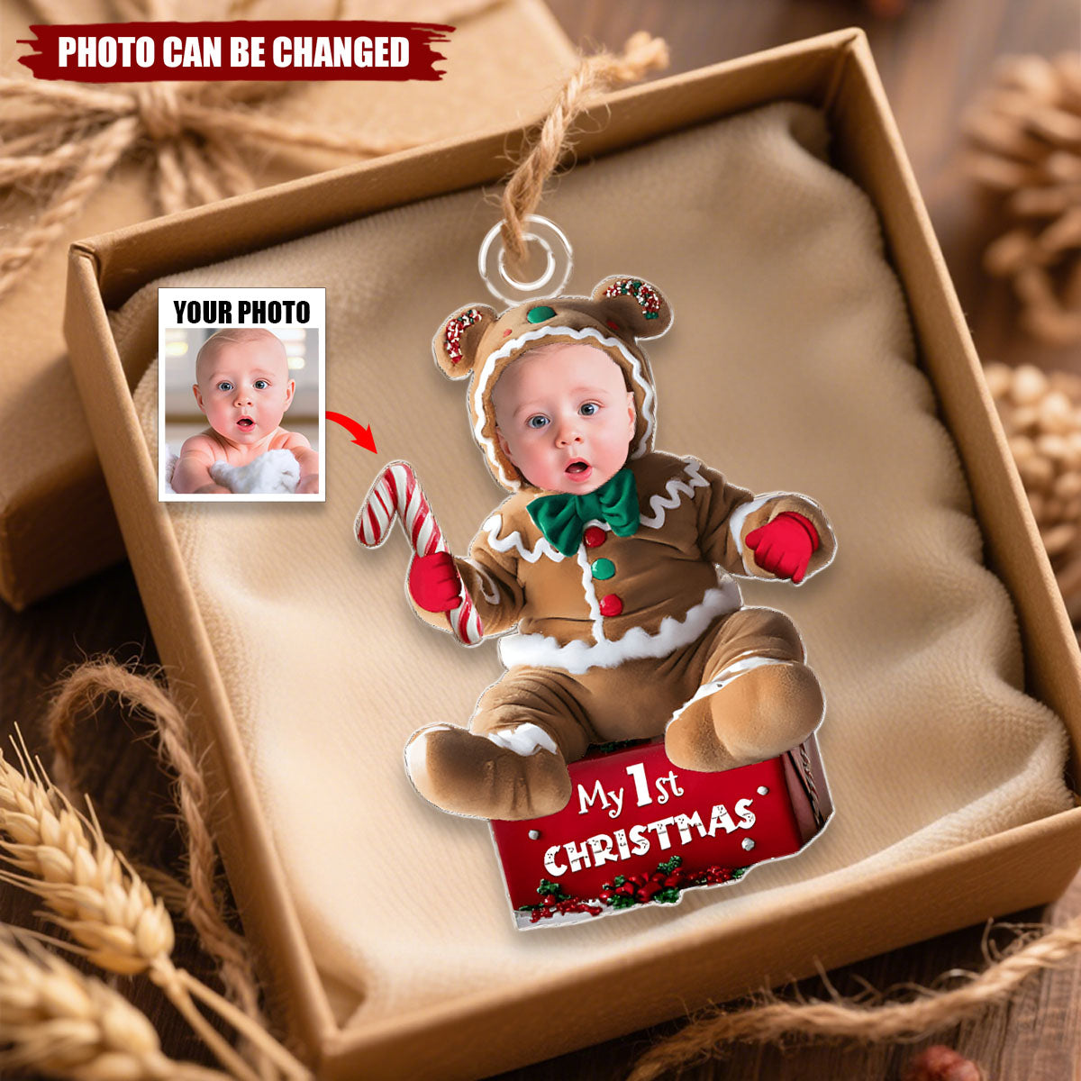 Ginger Baby Christmas - Personalized Christmas Acrylic Ornament