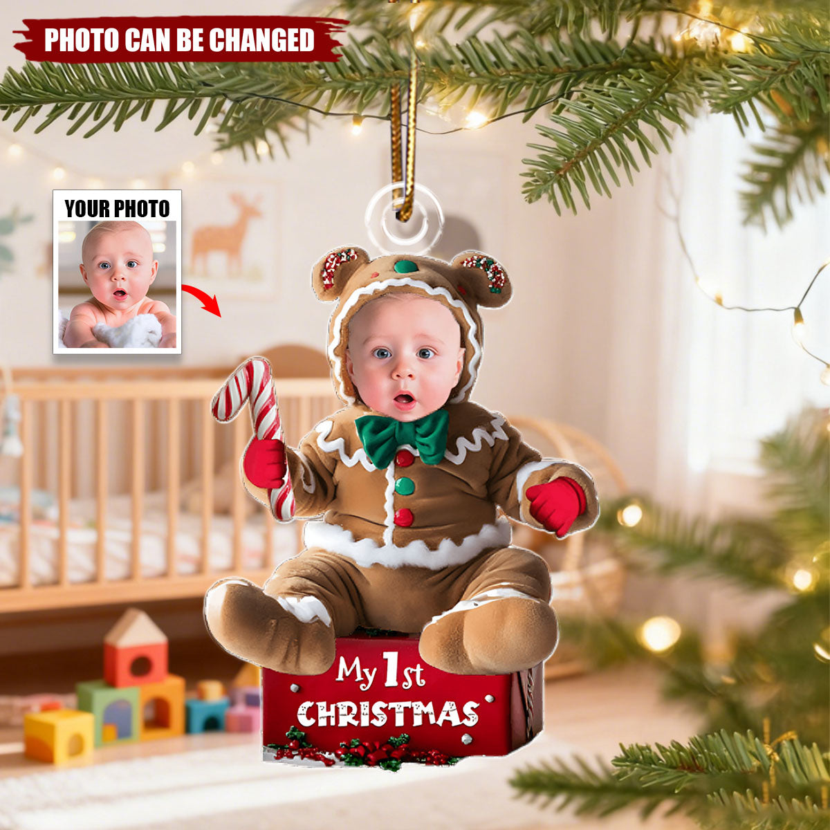 Ginger Baby Christmas - Personalized Christmas Acrylic Ornament