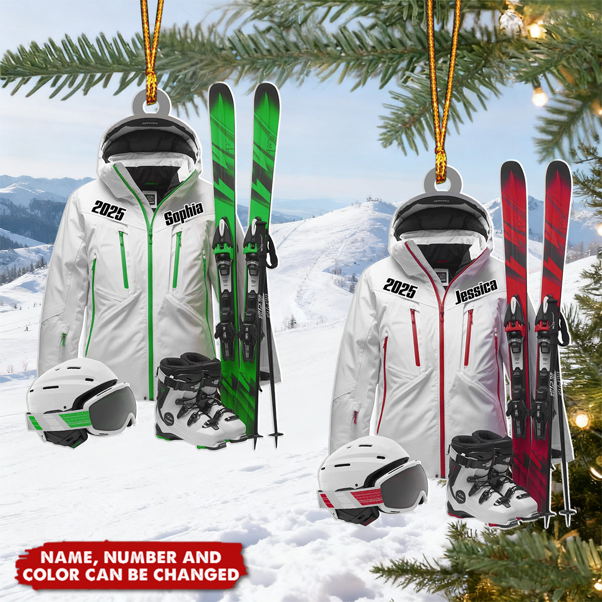 Ski Gear - Personalized Christmas Acrylic Ornament