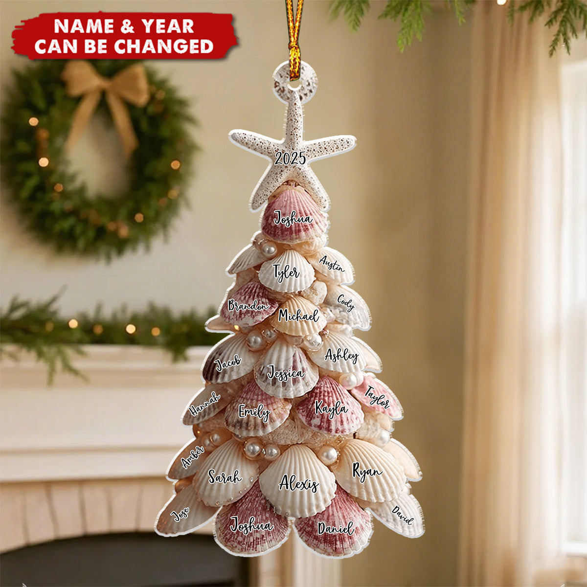 Seashell Christmas Tree - Personalized Christmas Acrylic Ornament