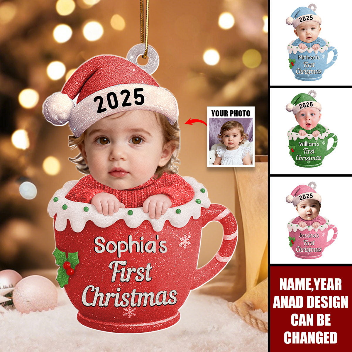 Baby's First Christmas - Personalized Christmas Acrylic Ornament
