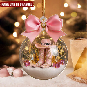 Cowgirl Boots - Personalized Christmas Acrylic Ornament