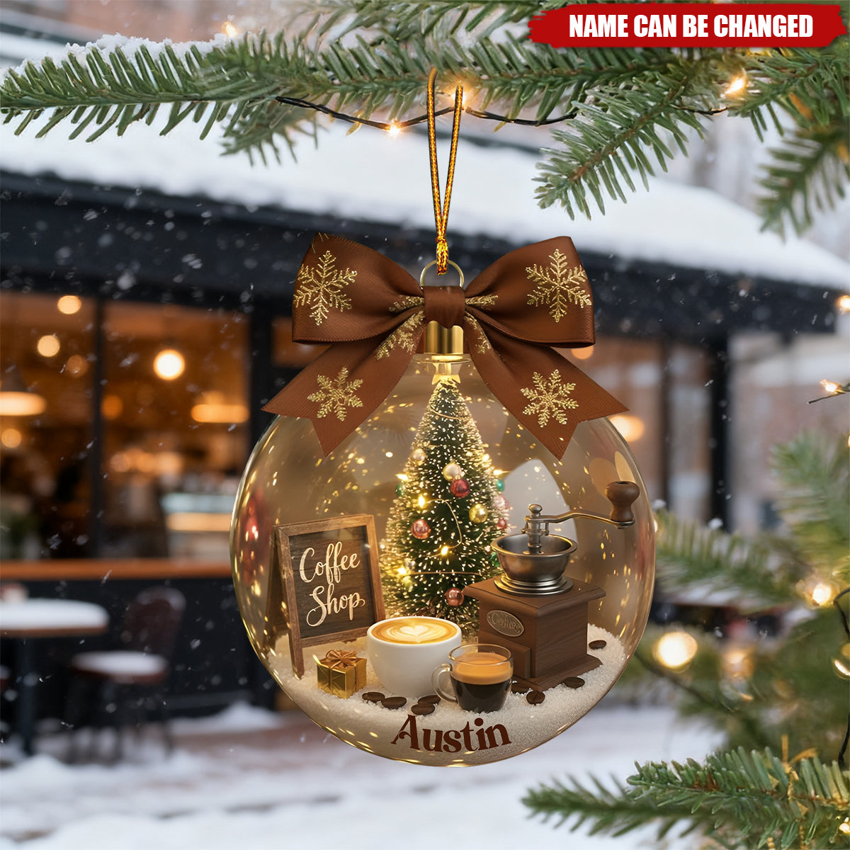 Vintage Coffee Ornament - Personalized Christmas Acrylic Ornament