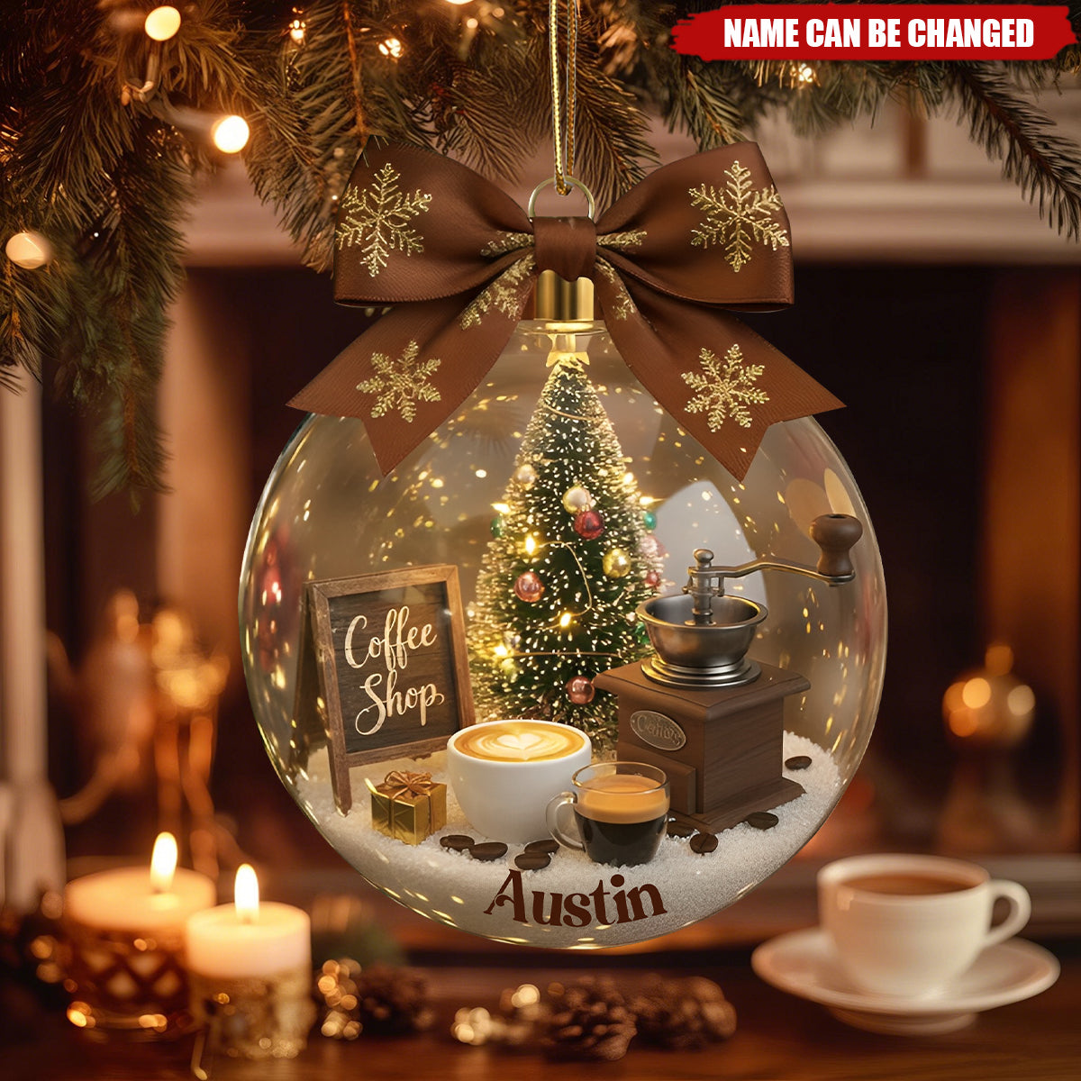 Vintage Coffee Ornament - Personalized Christmas Acrylic Ornament