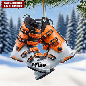 Ski Boots - Personalized Christmas Acrylic Ornament