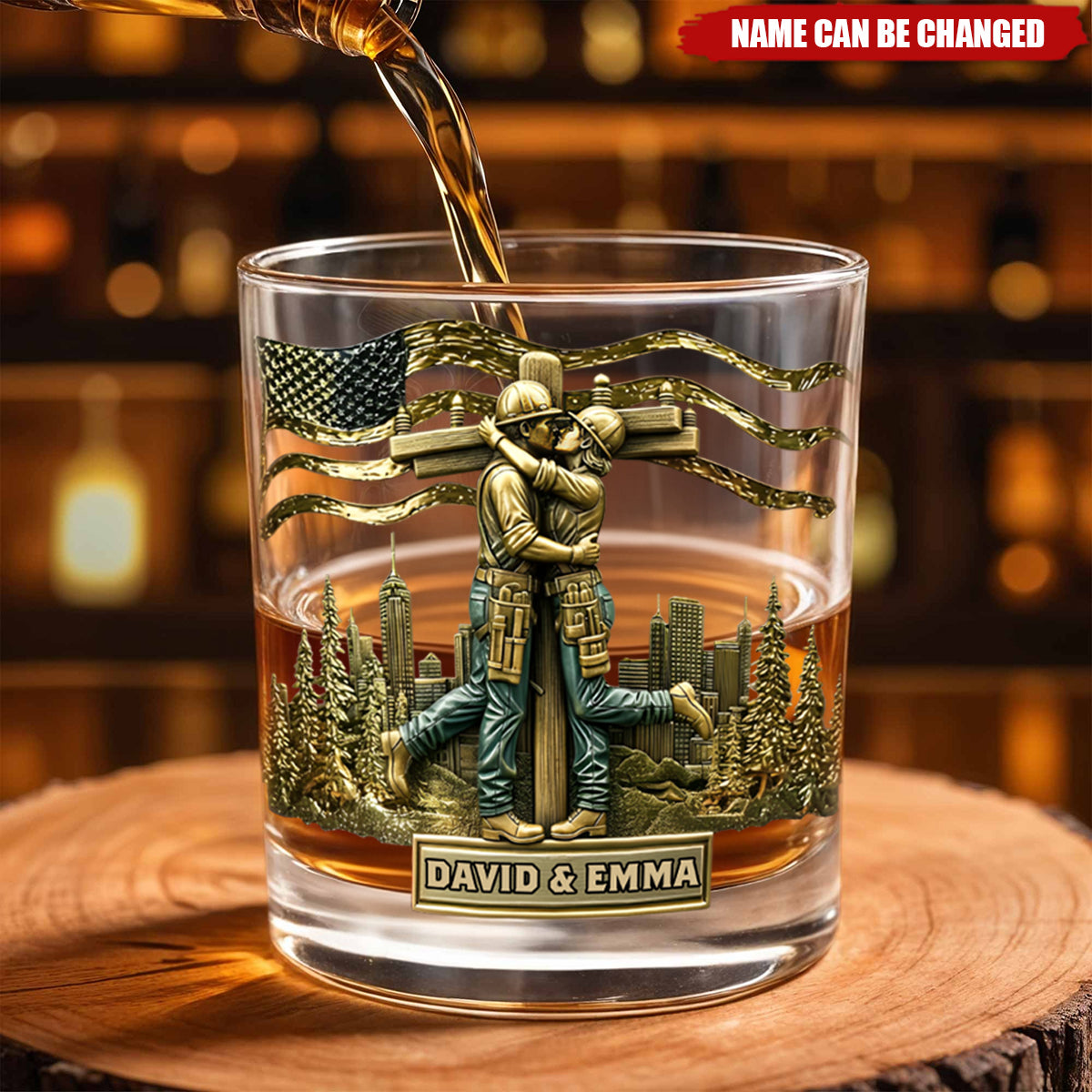 Lineman & Linewoman Legacy Glass - Personalized Lineman Whiskey Glass