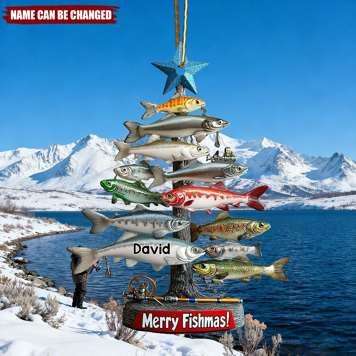 Merry Fishmas - Personalized Christmas Acrylic Ornament