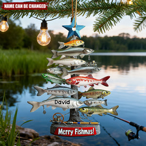 Merry Fishmas - Personalized Christmas Acrylic Ornament
