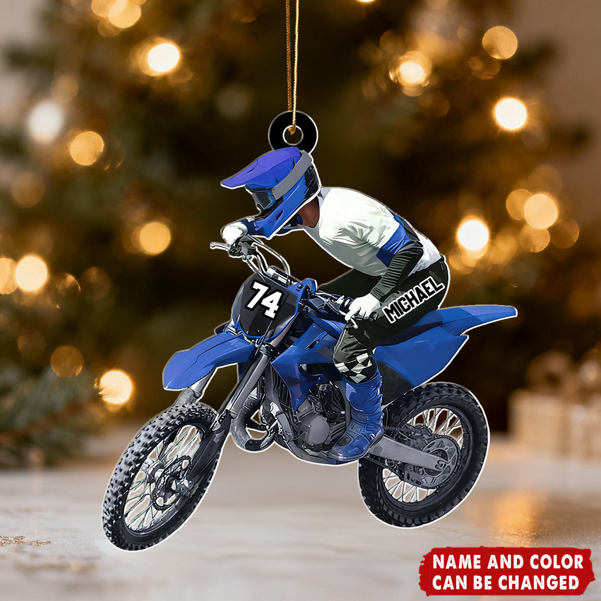 Dirt Bike - Personalized Christmas Acrylic Ornament, Gift for Racing Lover, Rider Gift