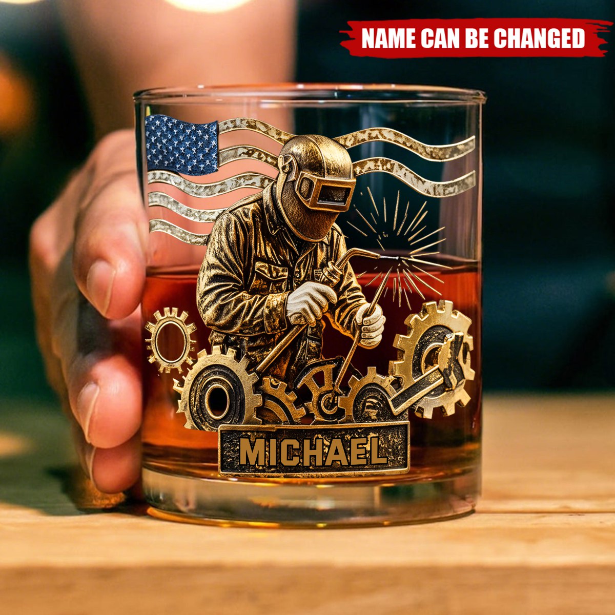 Strong Welders Drink Whiskey - Personalized Welder Whiskey Glass