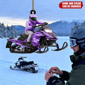 Snowmobile - Personalized Christmas Acrylic Ornament