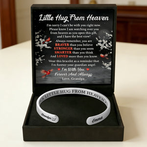 Little Hug From Heaven - Personalized Cuff Bangle Bracelet With Box
