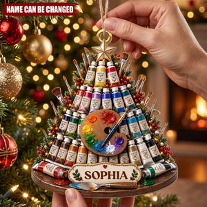 Painting My Way - Personalized Wooden Ornament, Gift For Art Lovers