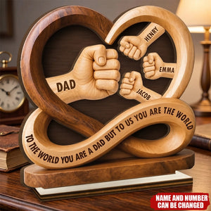 Custom 2-Layered Wooden Plaque - Personalized Father's Day Birthday Gifts For Dad, Grandpa - Proud To Be Your Kids