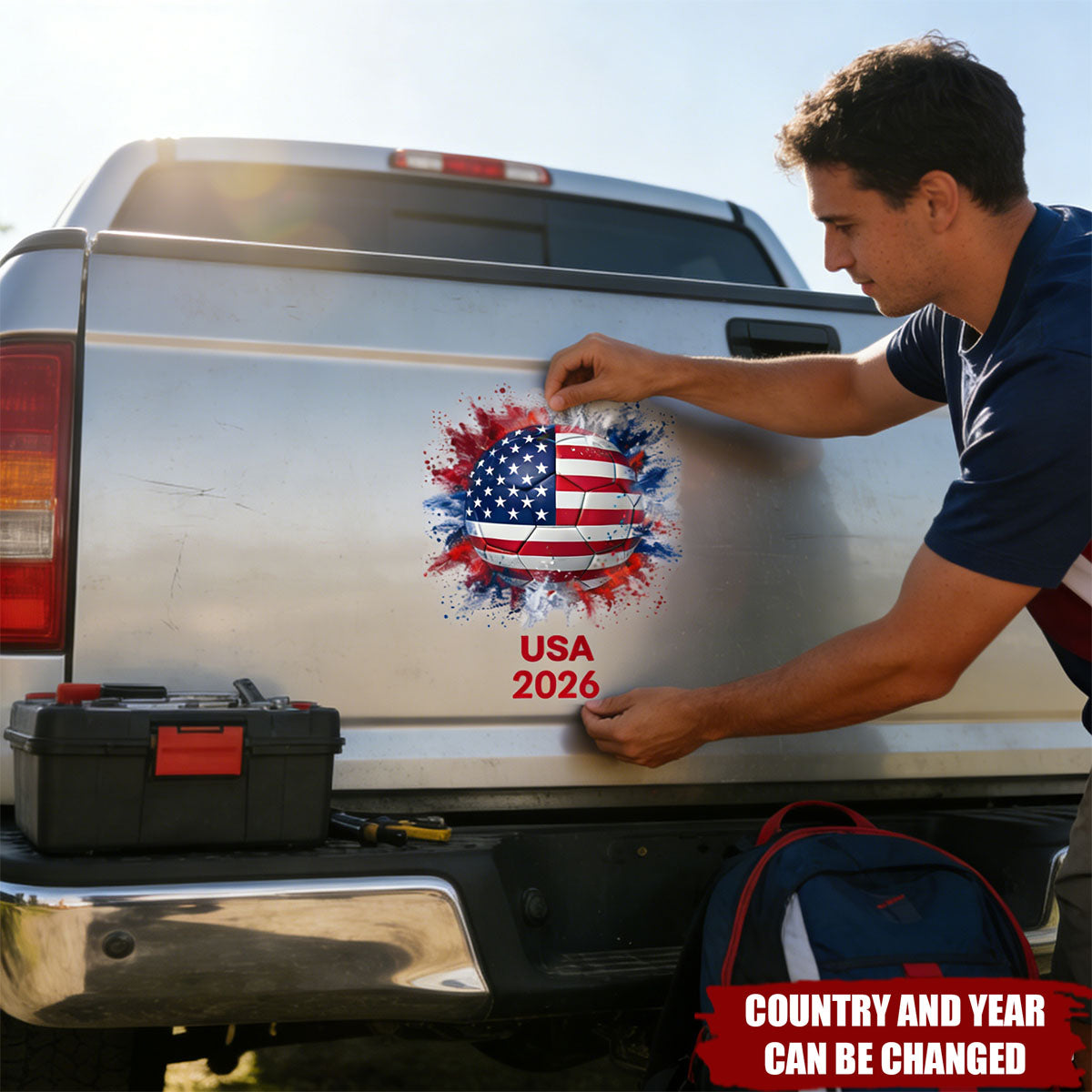 Custom Soccer Ball Country Flag Decal - Personalized Soccer Sticker