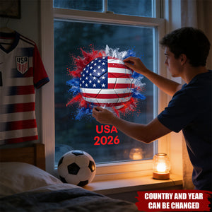 Custom Soccer Ball Country Flag Decal - Personalized Soccer Sticker