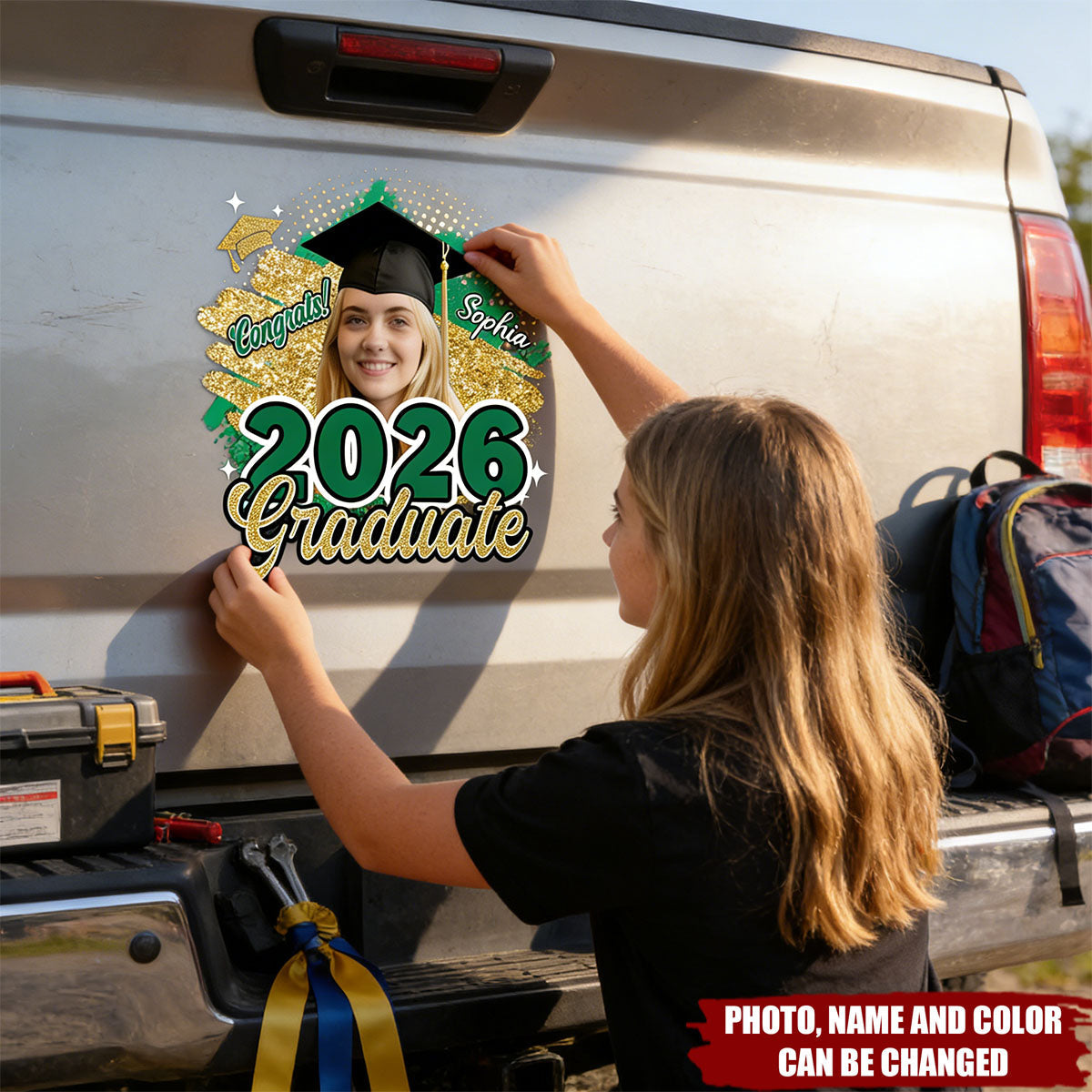 Personalized Graduation Car Window Decal - Class of 2026 Custom Photo Sticker