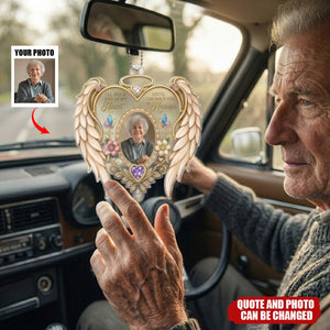 Personalized Photo Acrylic Car Ornament - Sympathy Gift For Family - I’ll Hold You In My Heart