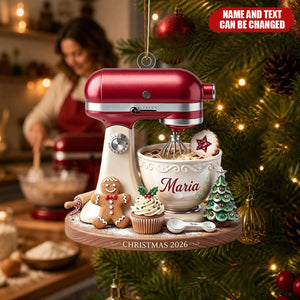 Personalized Stand Mixer Christmas Ornament - Custom Name Baker Keepsake Gift for Kitchen Lovers