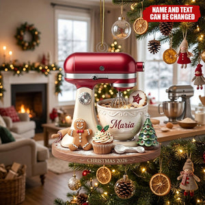 Personalized Stand Mixer Christmas Ornament - Custom Name Baker Keepsake Gift for Kitchen Lovers