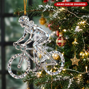 Personalized Bicycle Christmas Ornament - Custom Acrylic Keepsake Gift for Cycling Enthusiasts and Cyclists