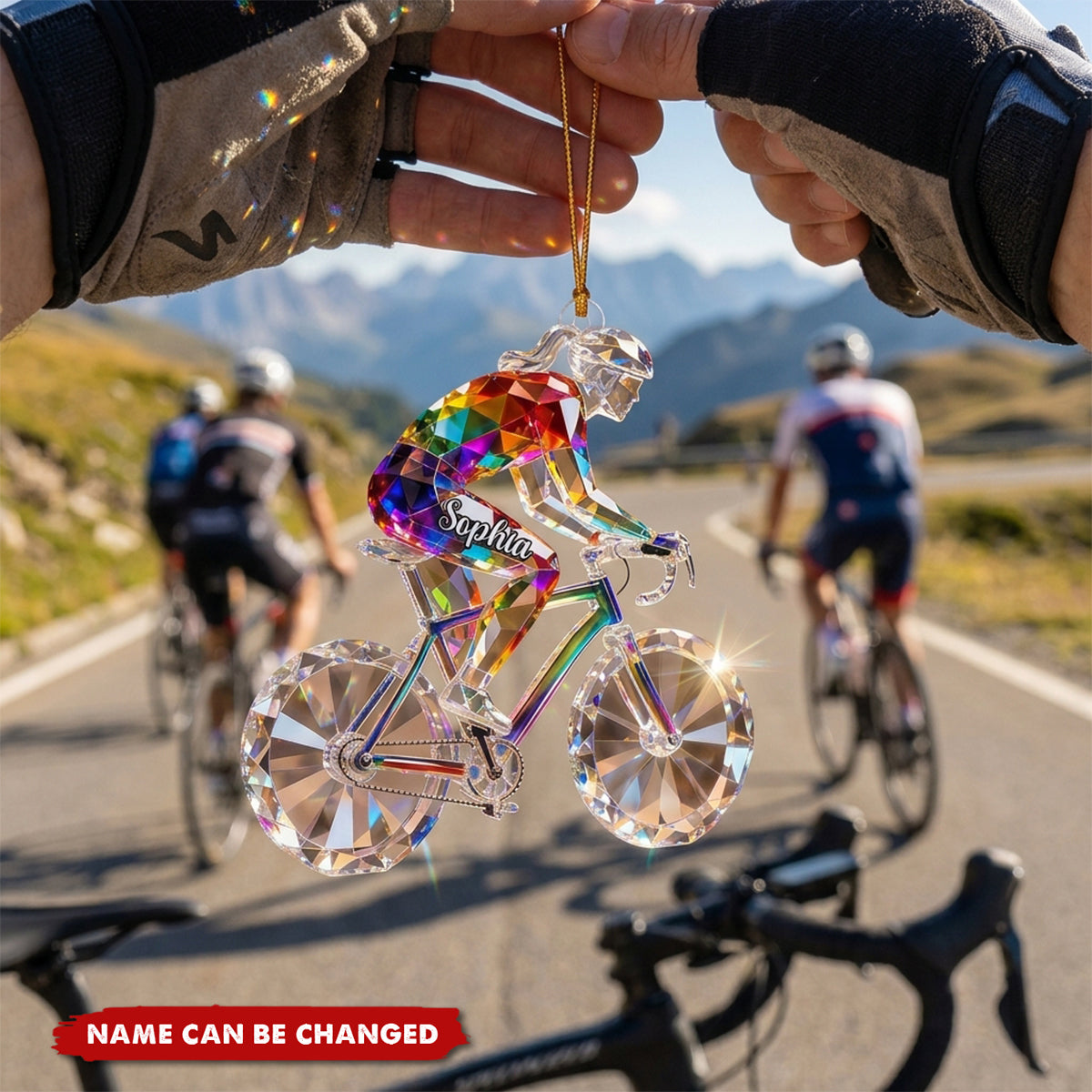 Personalized Bicycle Christmas Ornament - Custom Acrylic Keepsake Gift for Cycling Enthusiasts and Cyclists