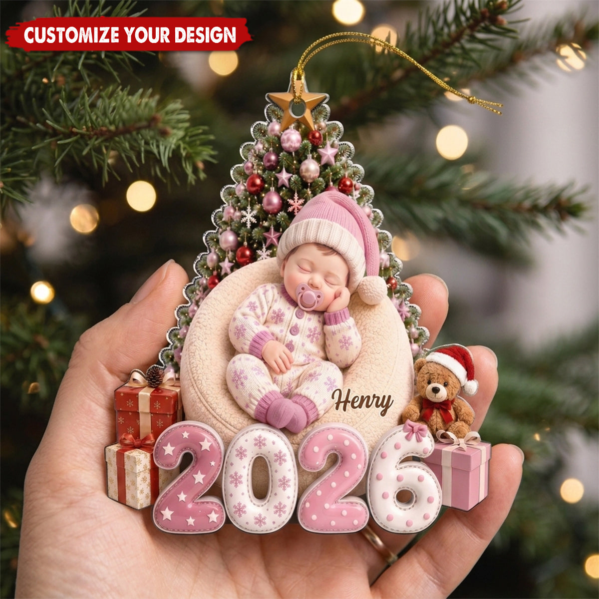 Angel Sleeping - Personalized Acrylic Ornament