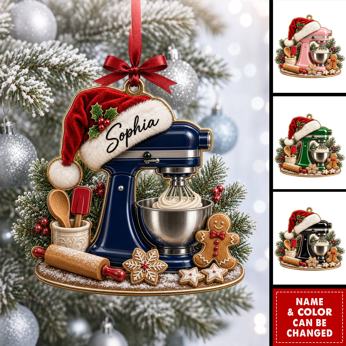 Personalized Mixer Christmas Ornament, Custom Kitchen Mixer Ornament, Baking Gift for Mom, Baker Christmas Gift, Stand Mixer Ornament