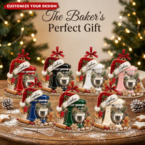 Personalized Mixer Christmas Ornament, Custom Kitchen Mixer Ornament, Baking Gift for Mom, Baker Christmas Gift, Stand Mixer Ornament