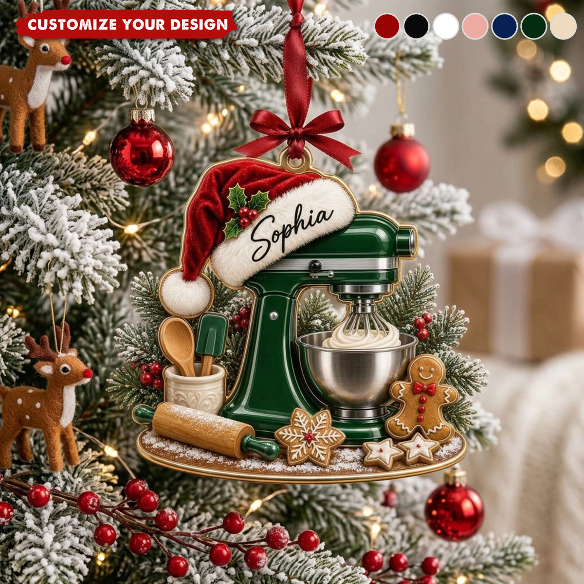 Personalized Mixer Christmas Ornament, Custom Kitchen Mixer Ornament, Baking Gift for Mom, Baker Christmas Gift, Stand Mixer Ornament