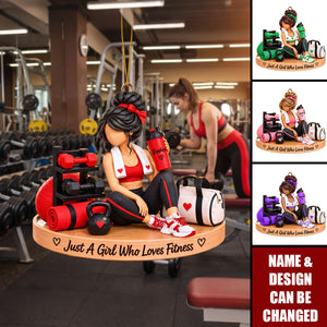 Personalized Fitness Gym Girl Acrylic Ornament -Gift For Fitness Coach & Gym Lover