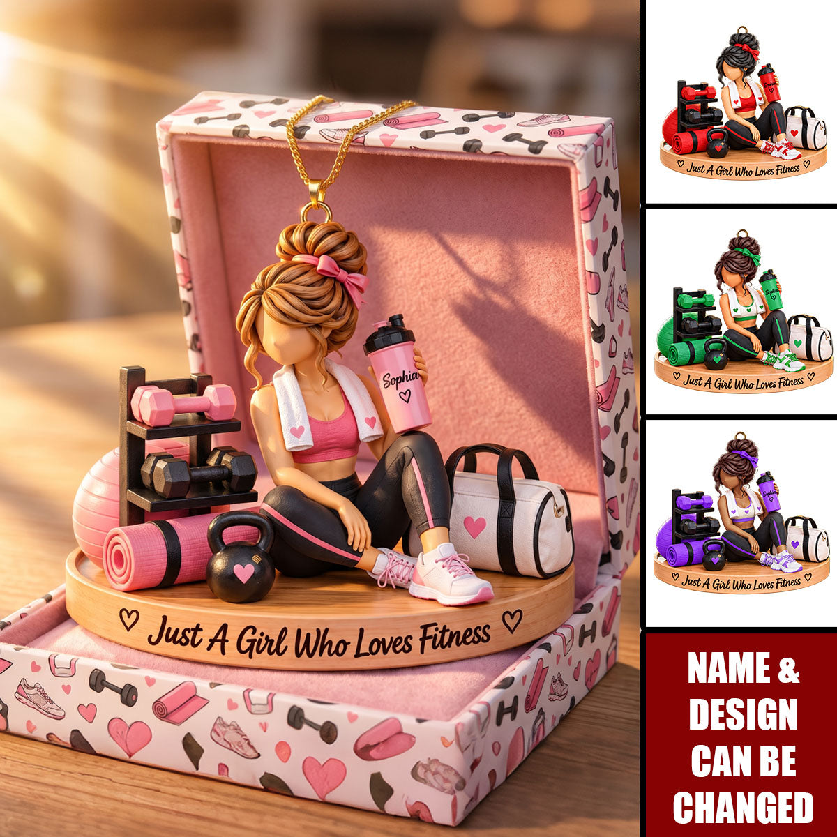 Personalized Fitness Gym Girl Acrylic Ornament -Gift For Fitness Coach & Gym Lover
