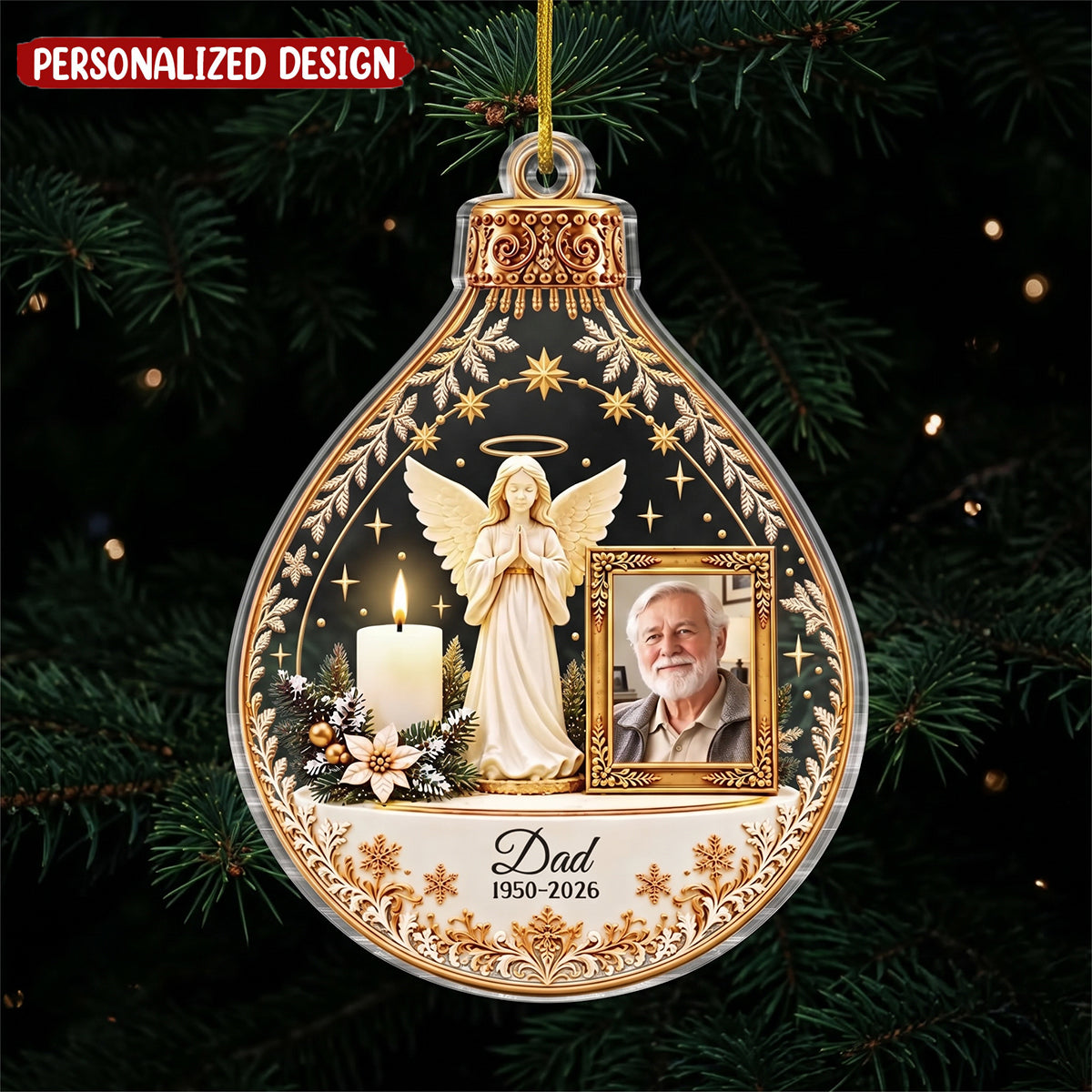 Custom Photo Acrylic Ornament - Personalized Christmas Memorial Sympathy Gifts