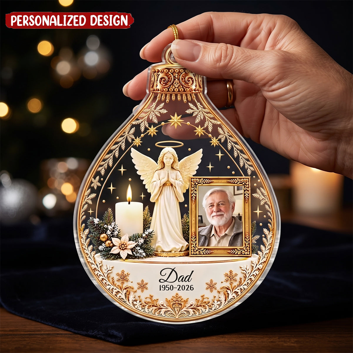 Custom Photo Acrylic Ornament - Personalized Christmas Memorial Sympathy Gifts