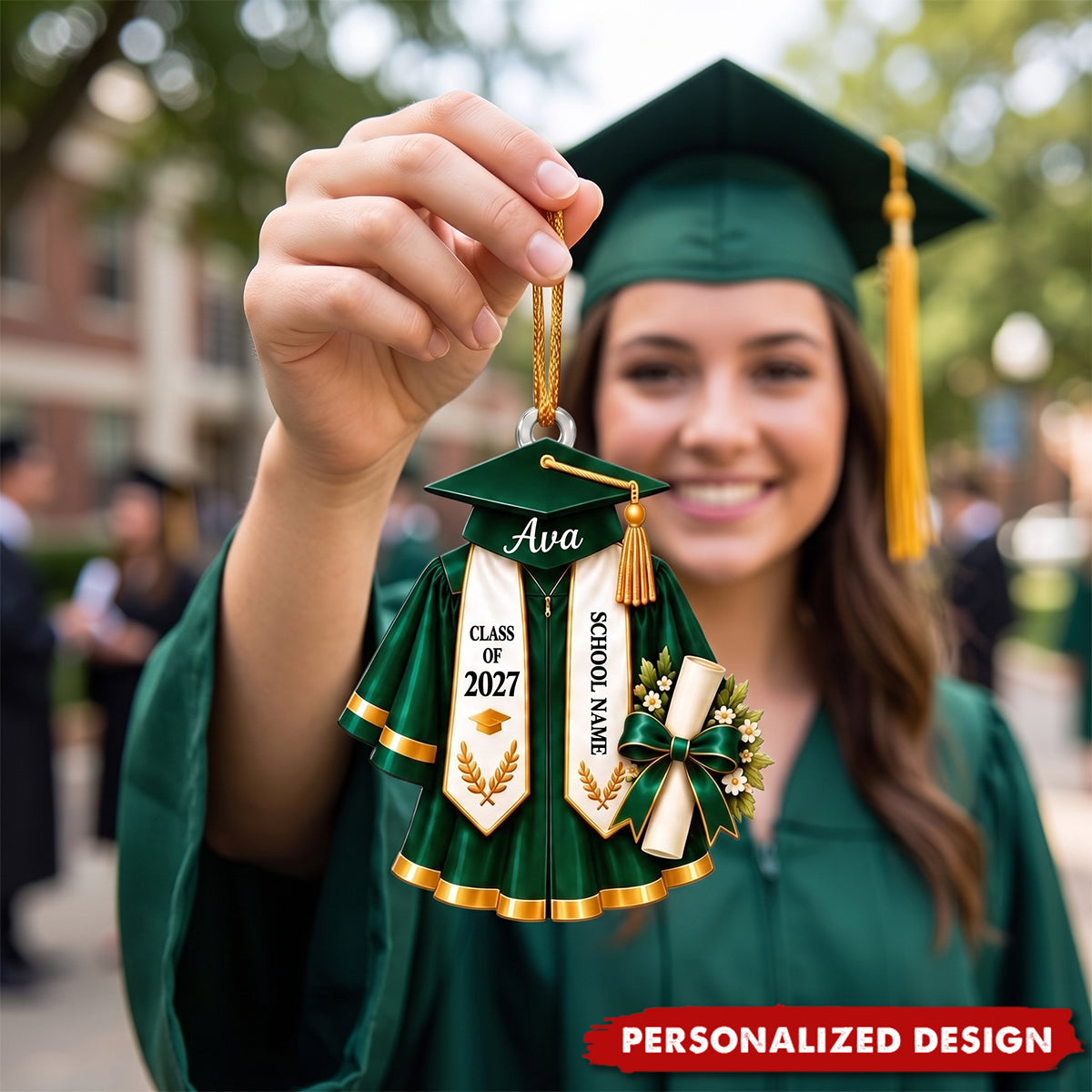 Personalized Acrylic  Graduation Cap and Gown Ornament,Christmas Ornament, Graduation Gift