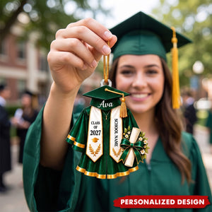 Personalized Acrylic  Graduation Cap and Gown Ornament,Christmas Ornament, Graduation Gift