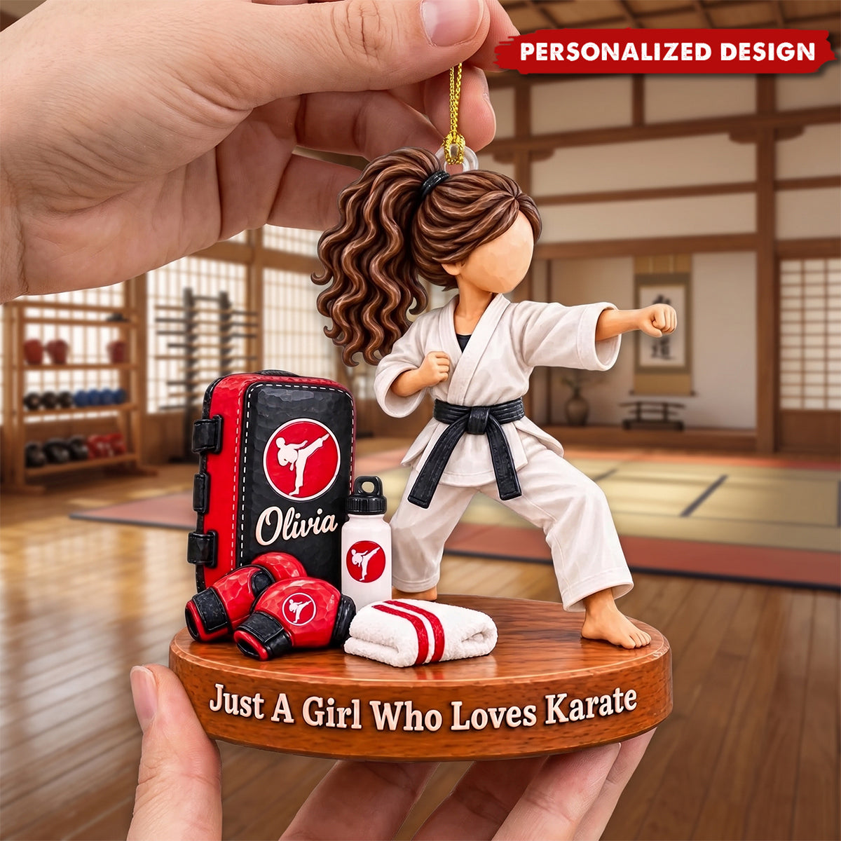 Personalized Karate Girl Christmas Ornament, Just Girl Who Loves Karate