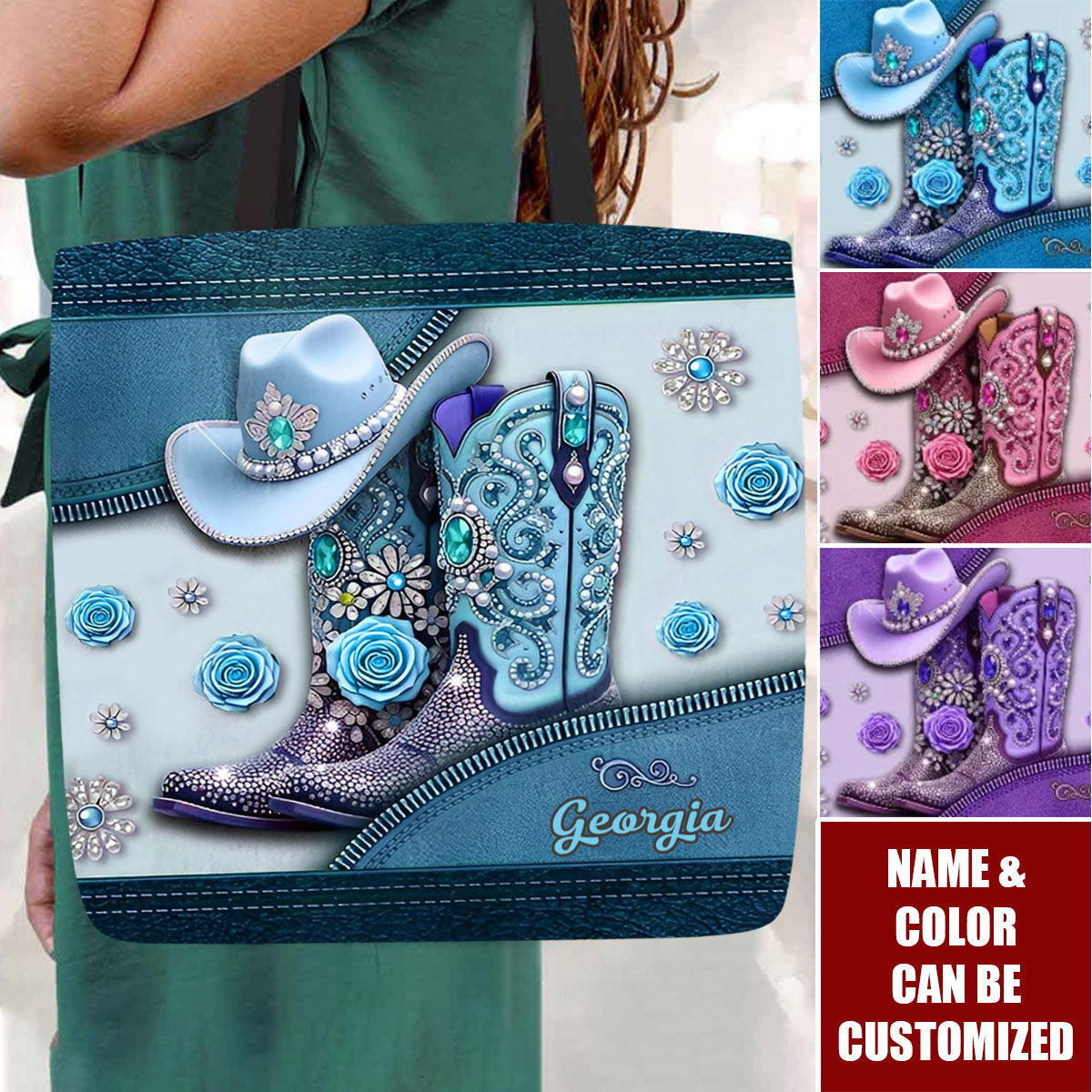 Cowgirl Boots - Personalized Cowgirl Tote Bag