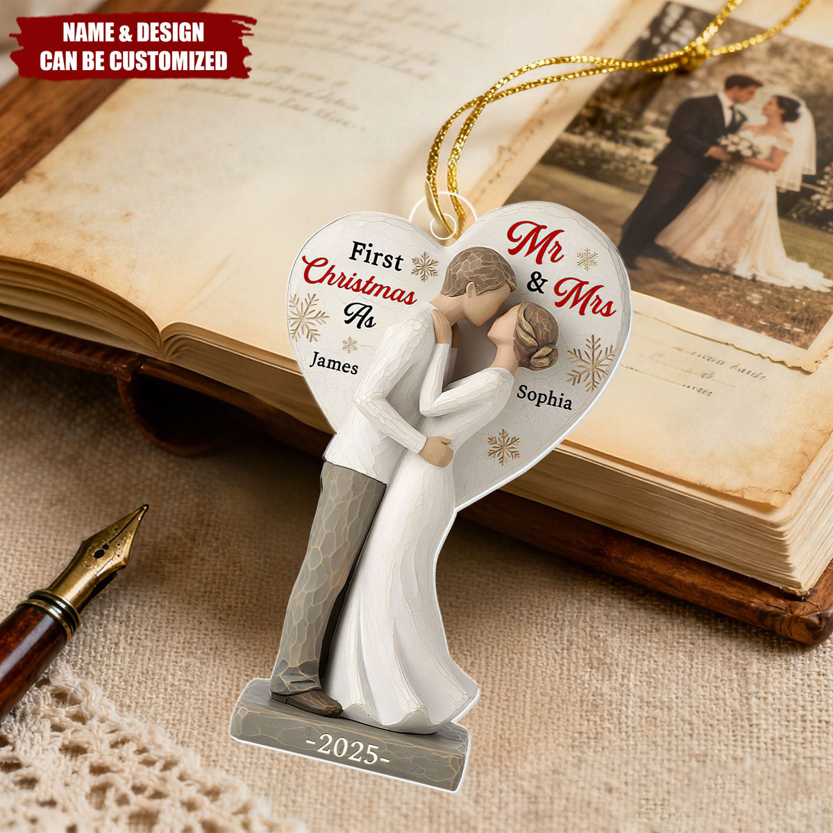 Next To You - Personalized Acrylic Ornament, Gift For Couple