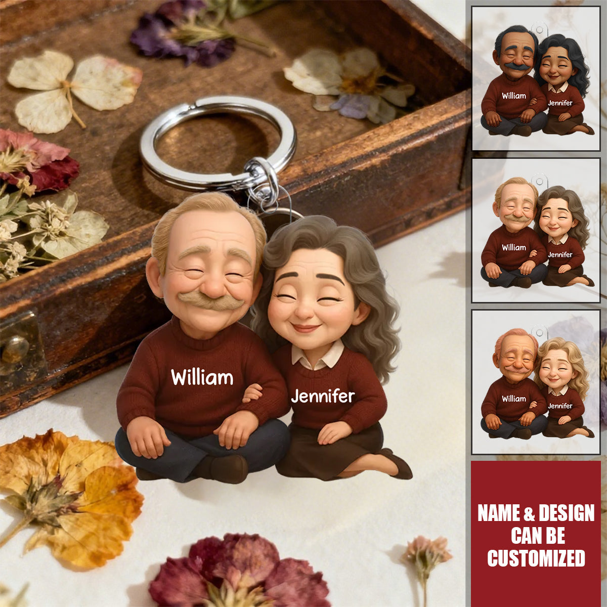 Couple Growing Old Together - Personalized Acrylic Keychain