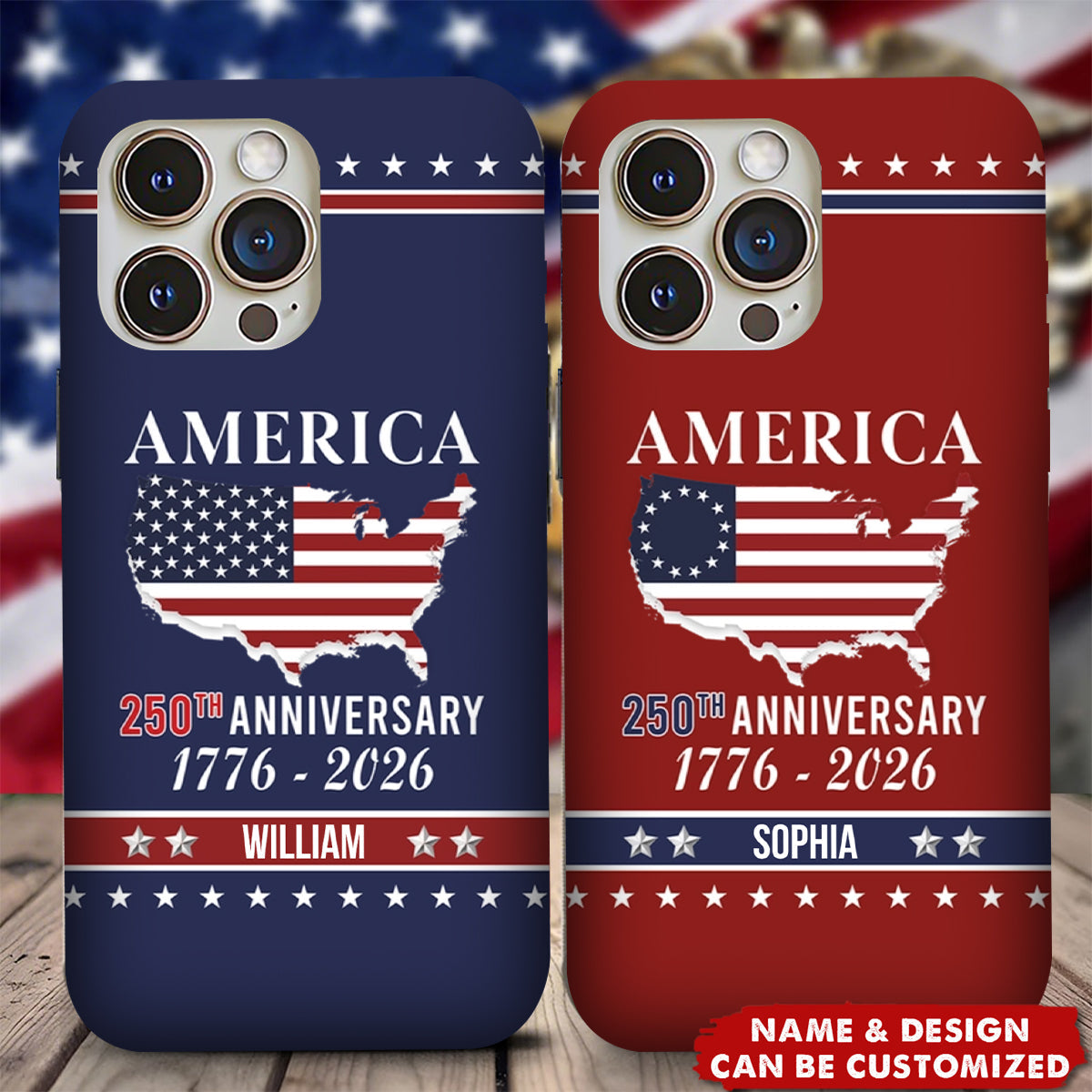 Personalized Family Name America 250th Anniversary Phone Case
