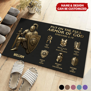 Put On The Full Armor Of God - Personalized Doormat