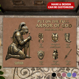 Put On The Full Armor Of God - Personalized Doormat