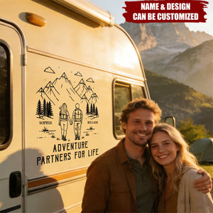 Adventure Partners For Life Camping Couple - Camping Personalized RV Decal