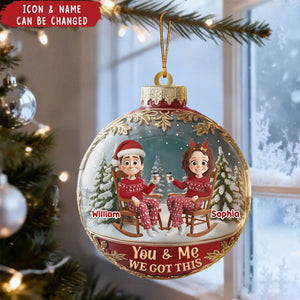 Acrylic Ornament - Personalized Anniversary Christmas Wedding Gifts For Husband And Wife, Him And Her - Love Brewed Daily