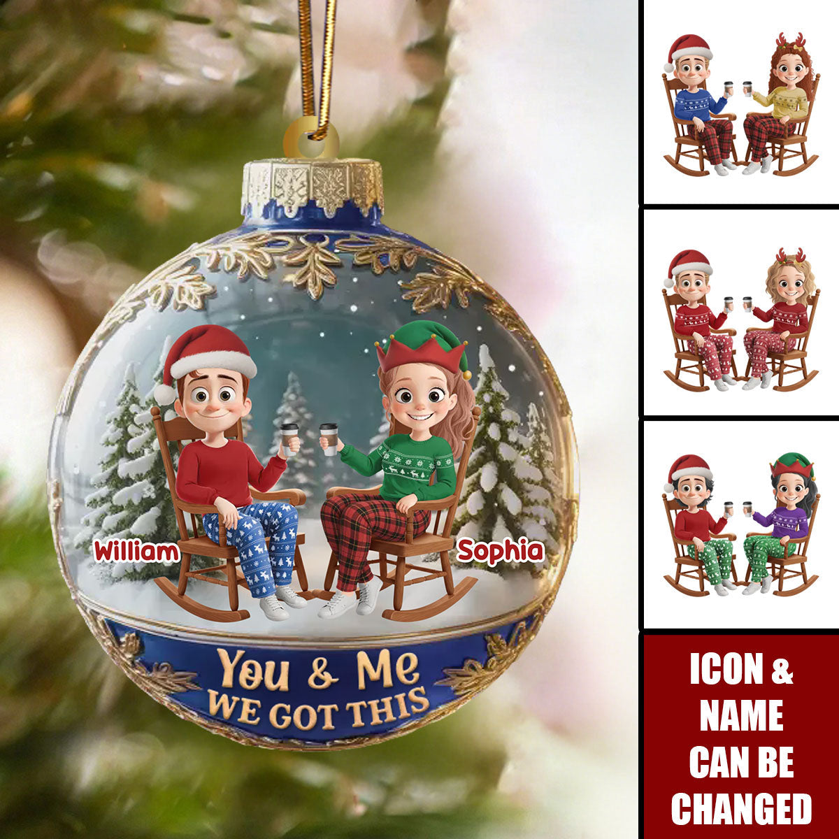 Acrylic Ornament - Personalized Anniversary Christmas Wedding Gifts For Husband And Wife, Him And Her - Love Brewed Daily
