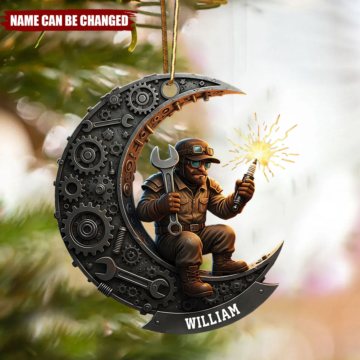 Personalized Welder Acrylic Ornament, Garage Worker Gift, Metalworker Christmas Decoration 2025