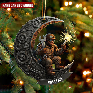 Personalized Welder Acrylic Ornament, Garage Worker Gift, Metalworker Christmas Decoration 2025